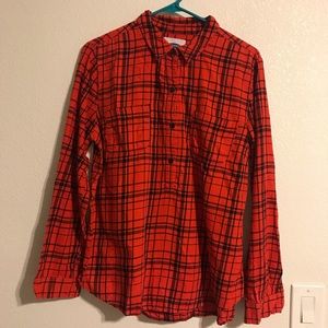 Limited ed Old Navy Red Black Plaid Button Shirt